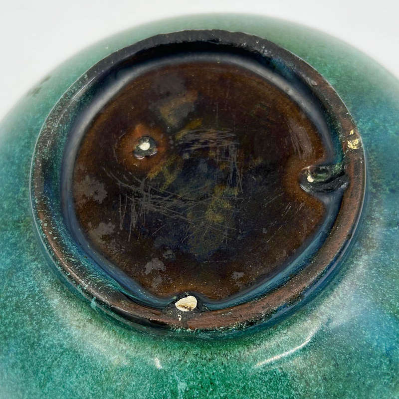 Linnware Round Vase Green Glaze