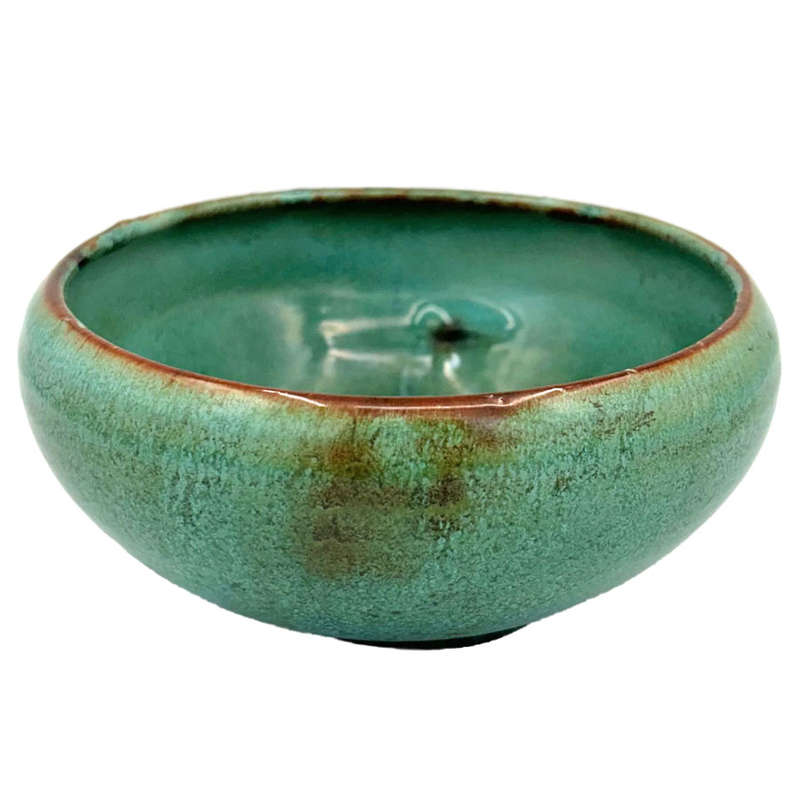 Linnware Round Vase Green Glaze