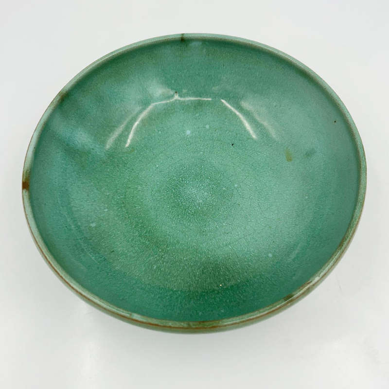 Linnware Round Vase Light Green Glaze