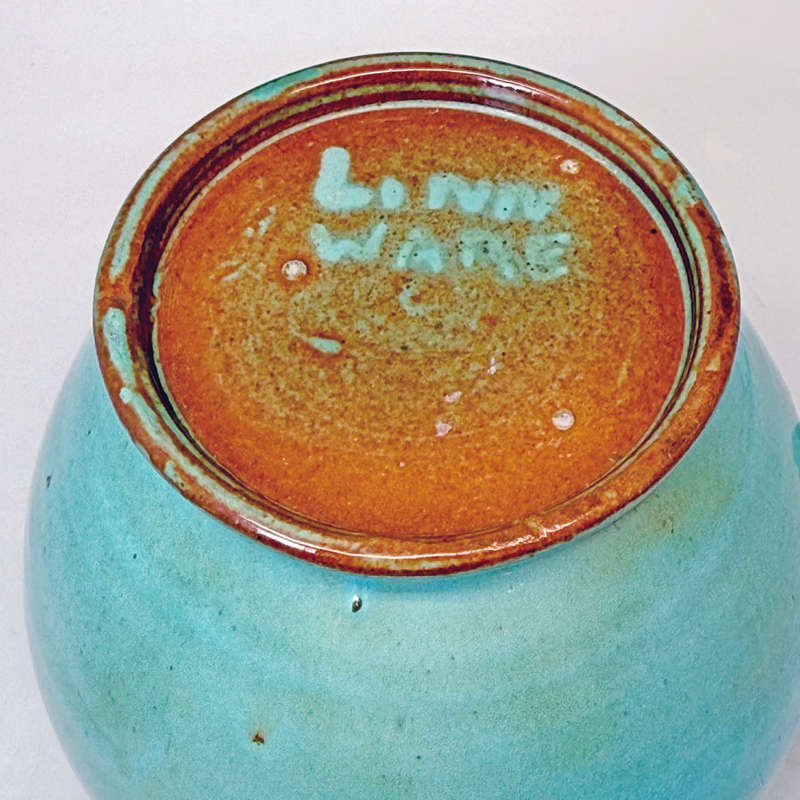 Linnware South African Pottery Celadon Blue Glaze Jug
