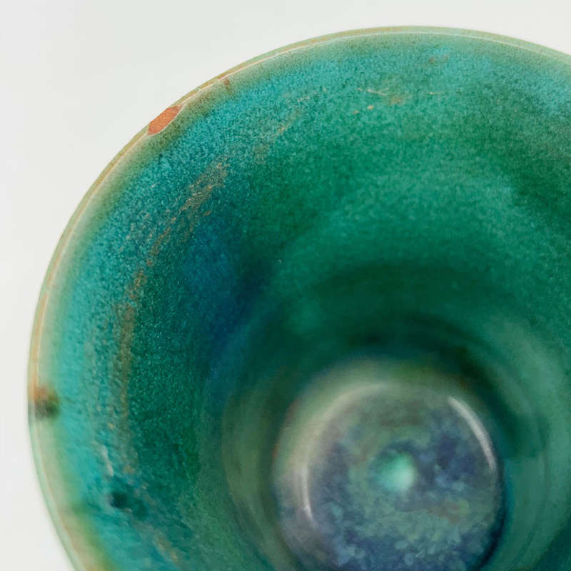 Linnware Stepped Vase Green Glaze