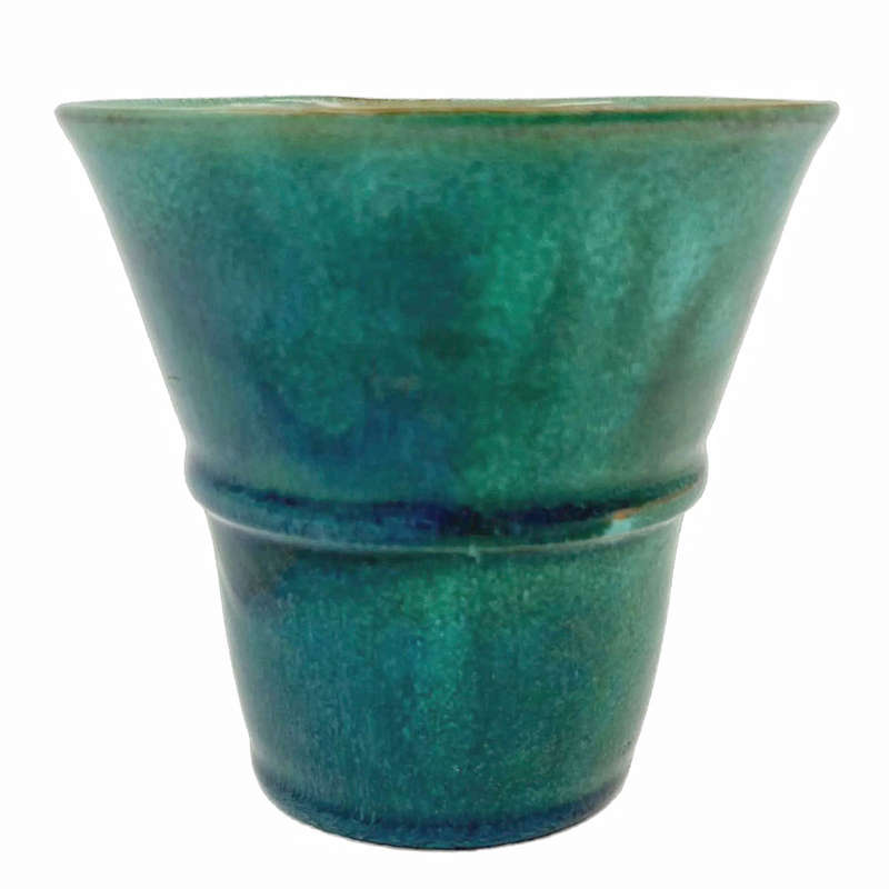 Linnware Stepped Vase Green Glaze