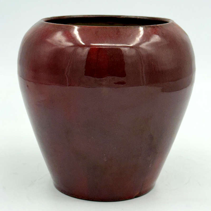 Linnware Vase Fired Brown Glaze