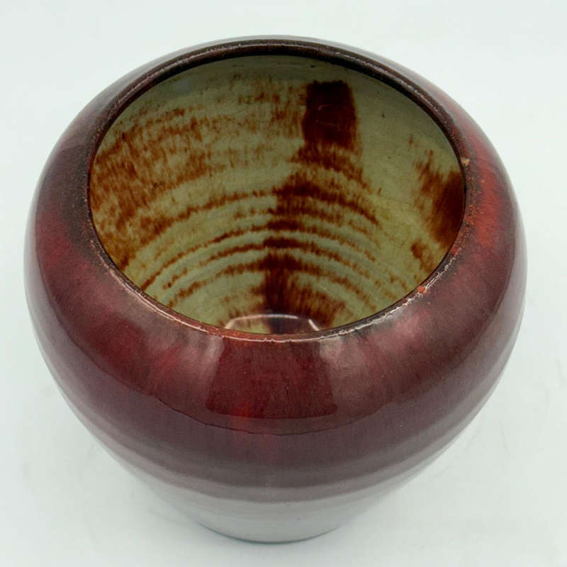 Linnware Vase Fired Brown Glaze
