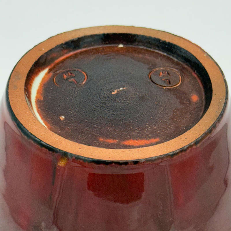 Linnware Vase Fired Brown Glaze