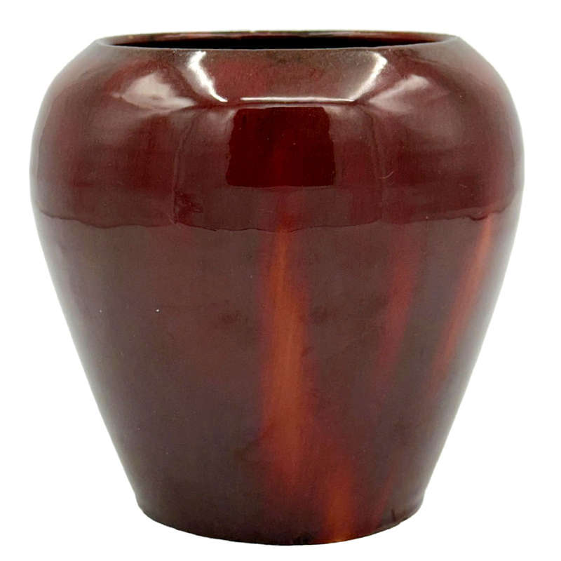 Linnware Vase Fired Brown Glaze