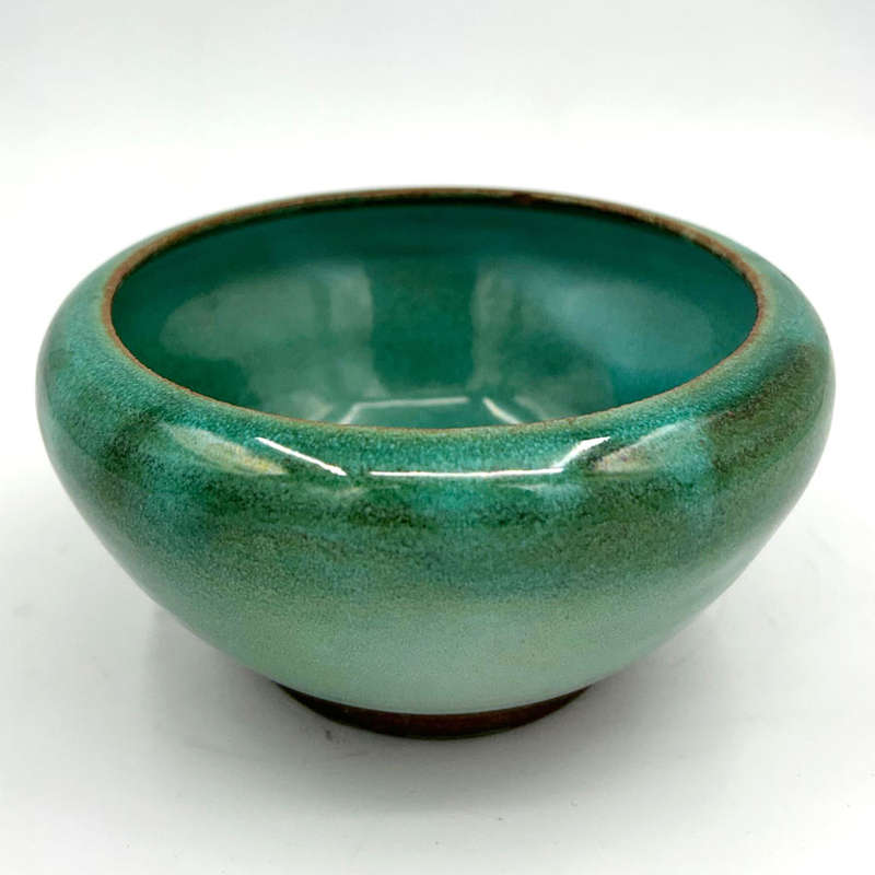 Linnware  Vase Green Mottled Glaze