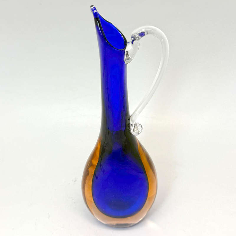 Murano Sommerso Purple Cased Glass Pitcher