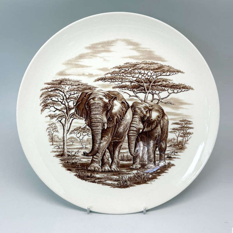 Rare Copeland Spode Kruger National Park Lioness Elephant Plate