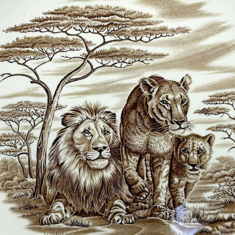 Rare Copeland Spode Kruger National Park Lioness With Cubs Plate
