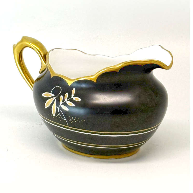 Rare Royal Albert Matt Black With Gold Detail Tea Milk Jug