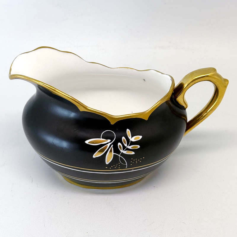 Rare Royal Albert Matt Black With Gold Detail Tea Milk Jug