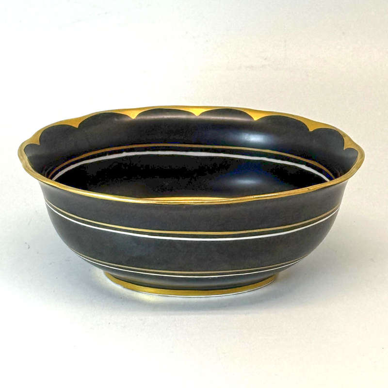 Rare Royal Albert Matt Black With Gold Detail Tea Sugar Bowl