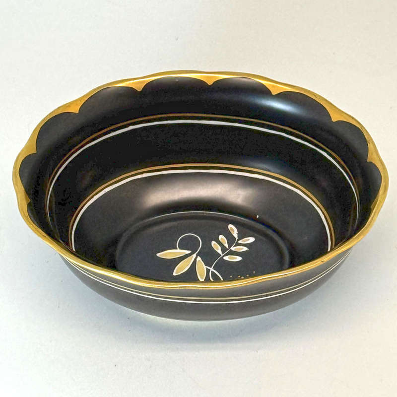 Rare Royal Albert Matt Black With Gold Detail Tea Sugar Bowl