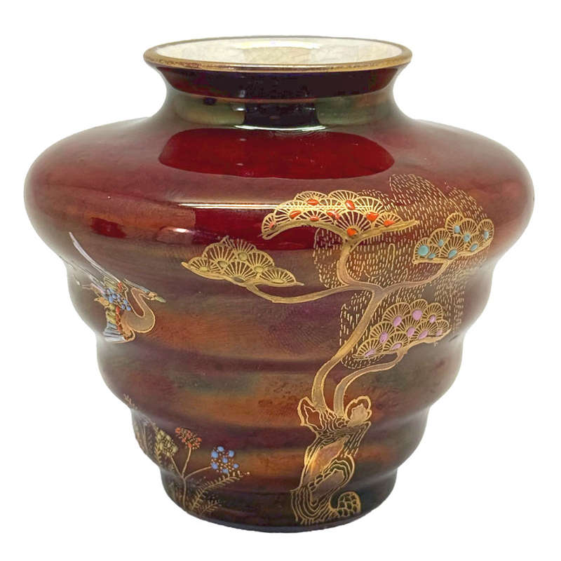 Carlton Ware Chinoiserie Rouge Royale New Stork Vase