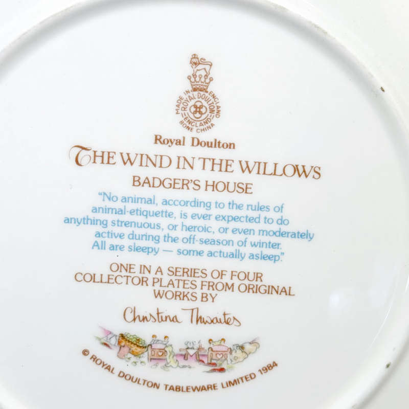 Royal Doulton Wind In The Willows Badgers House  Plate