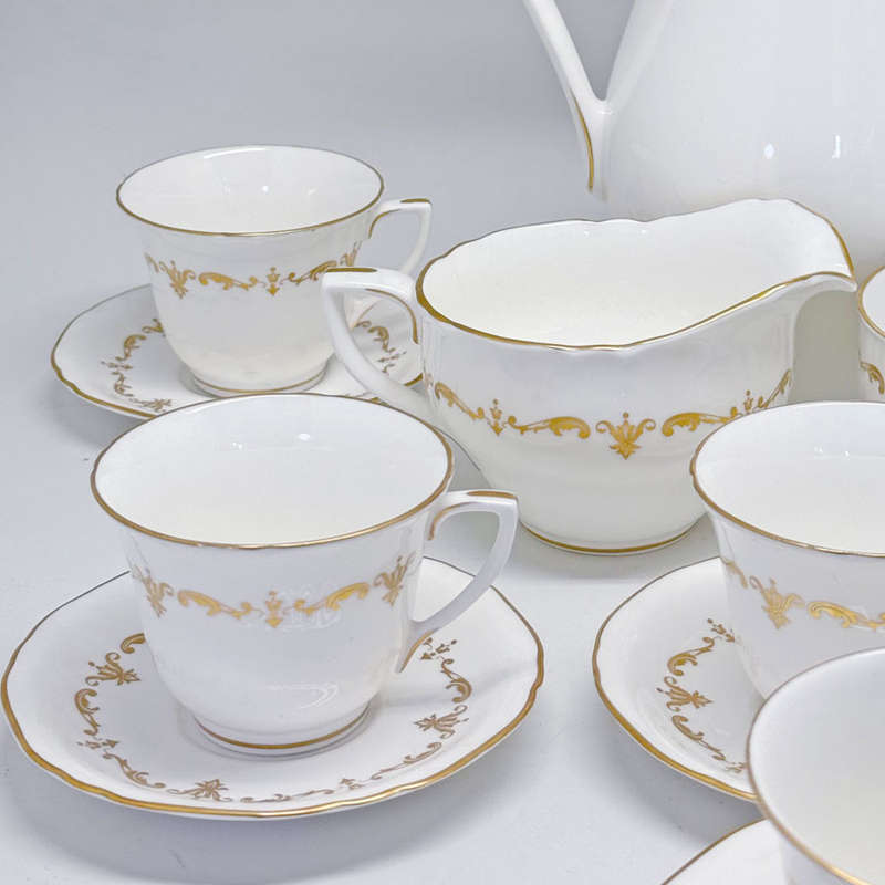 Royal Worcester Gold Chantilly Coffee Service