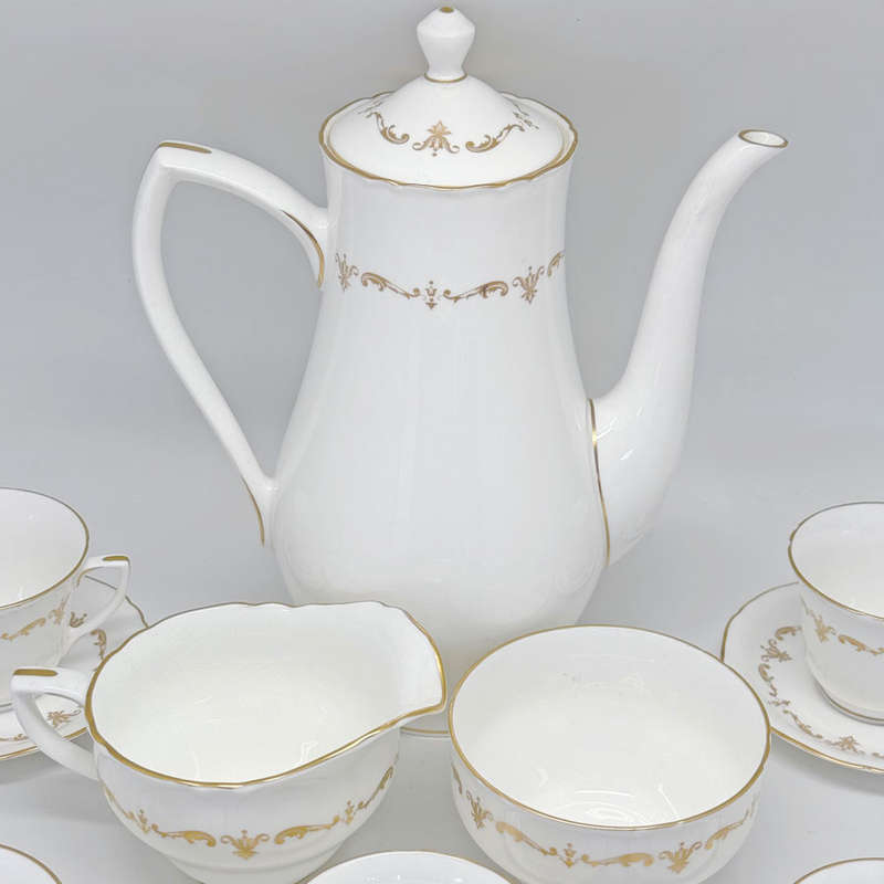 Royal Worcester Gold Chantilly Coffee Service