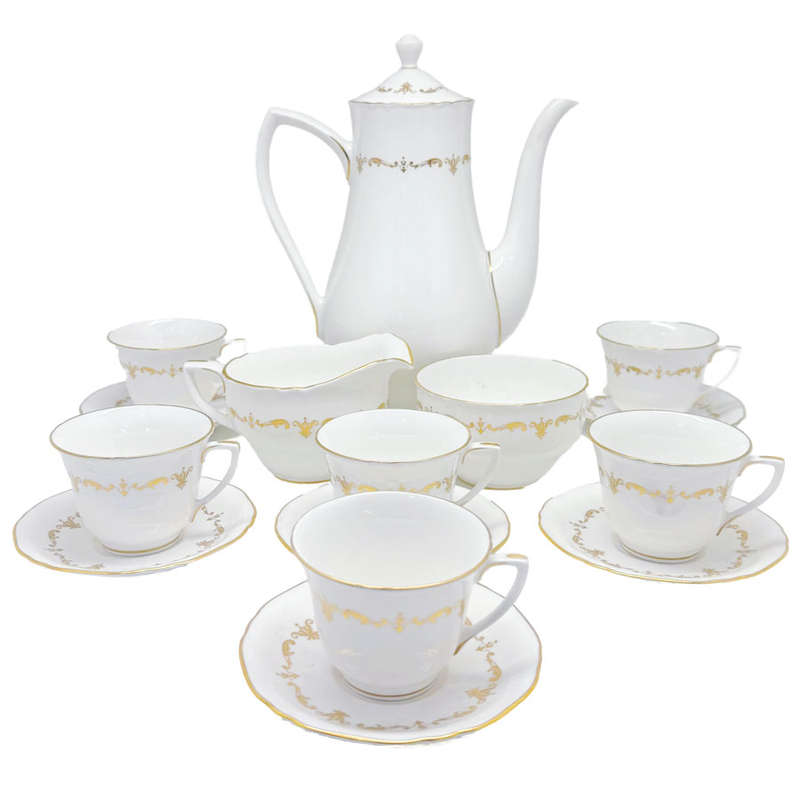 Royal Worcester Gold Chantilly Coffee Service