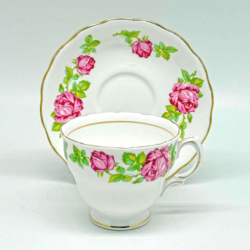 Royal Vale 21 Piece Pink Rose  Tea Set