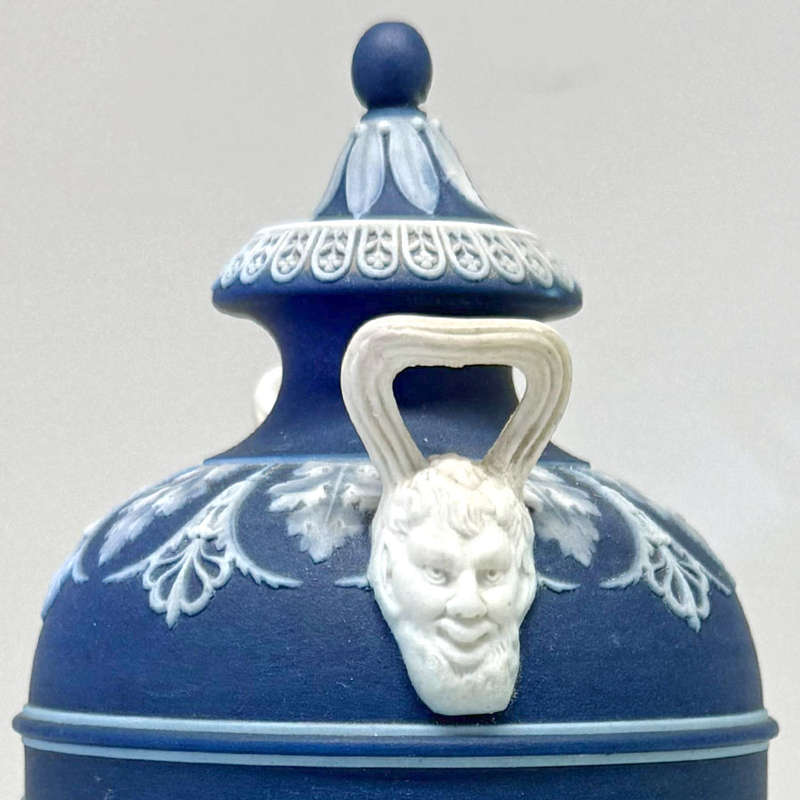 Wedgwood Cobalt Blue  Dancing Hours Jasperware Urn and Cover