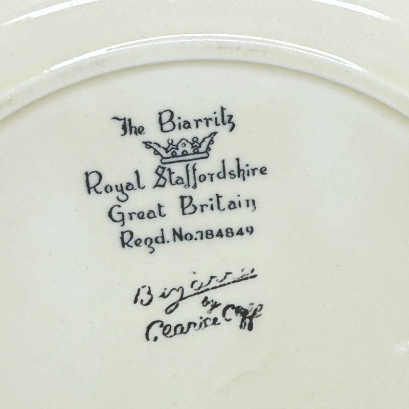 Clarice Cliff Bizarre The Biarritz Fragrance Plate C1930