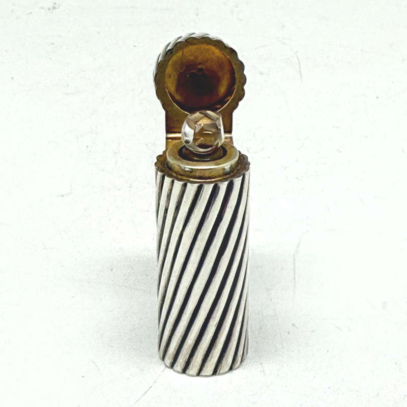 Hallmarked Silver Miniature Perfume Bottle Birmingham 1890 Boxed