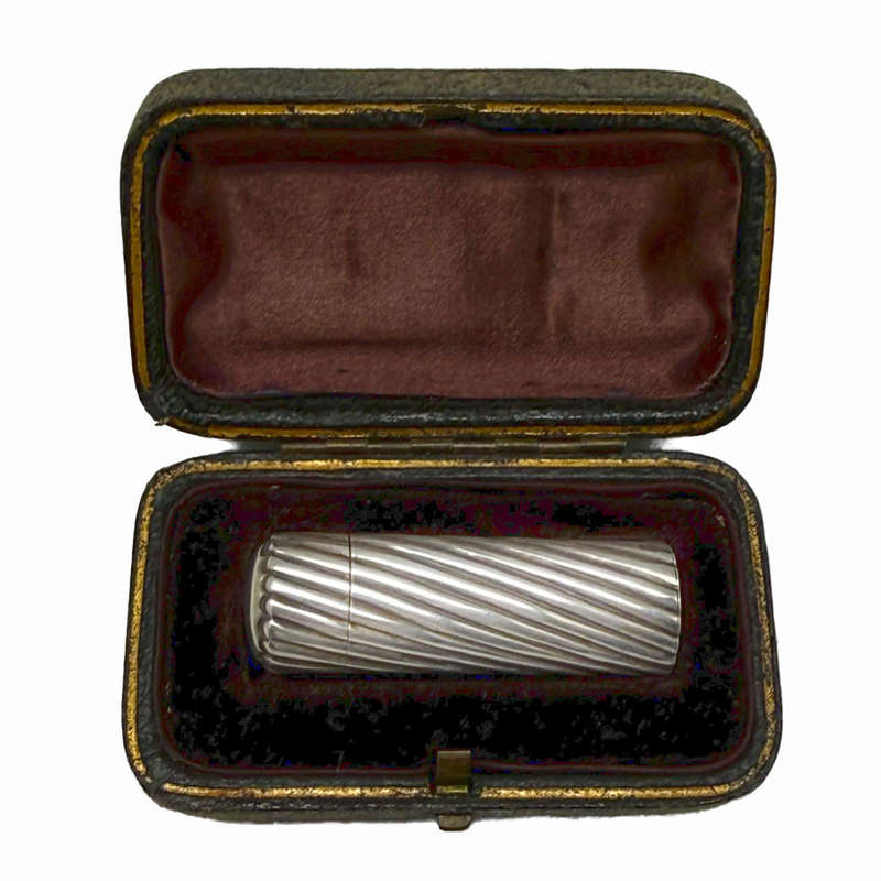 Hallmarked Silver Miniature Perfume Bottle Birmingham 1890 Boxed