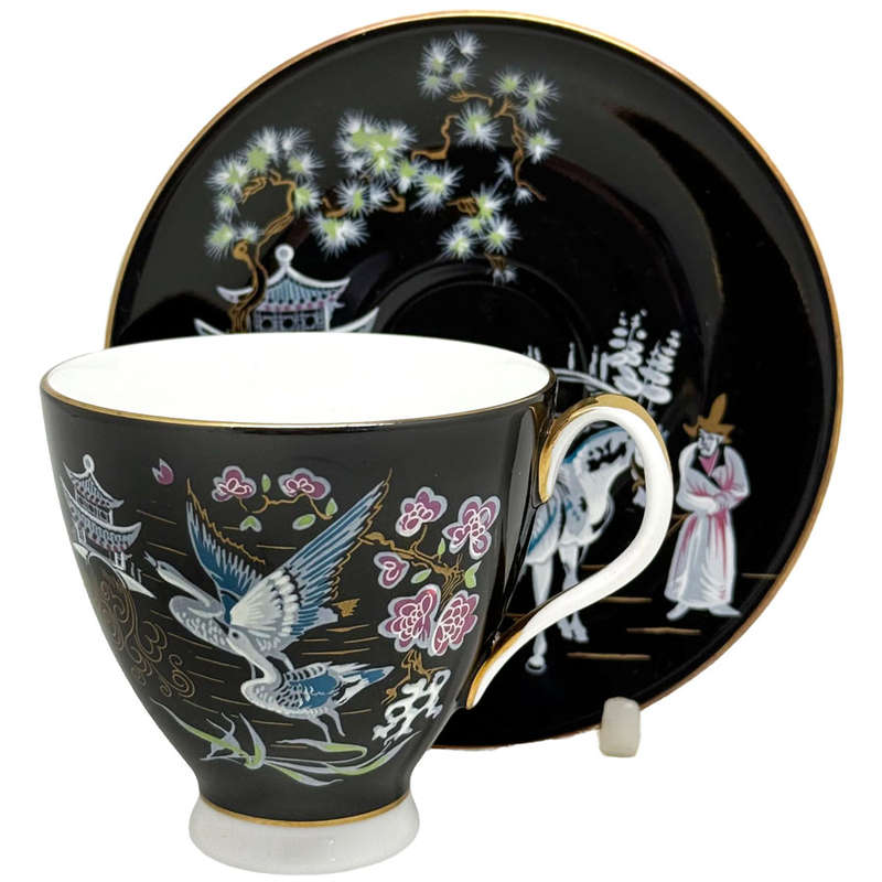 Royal Albert Oriental Black Demitasse Duo