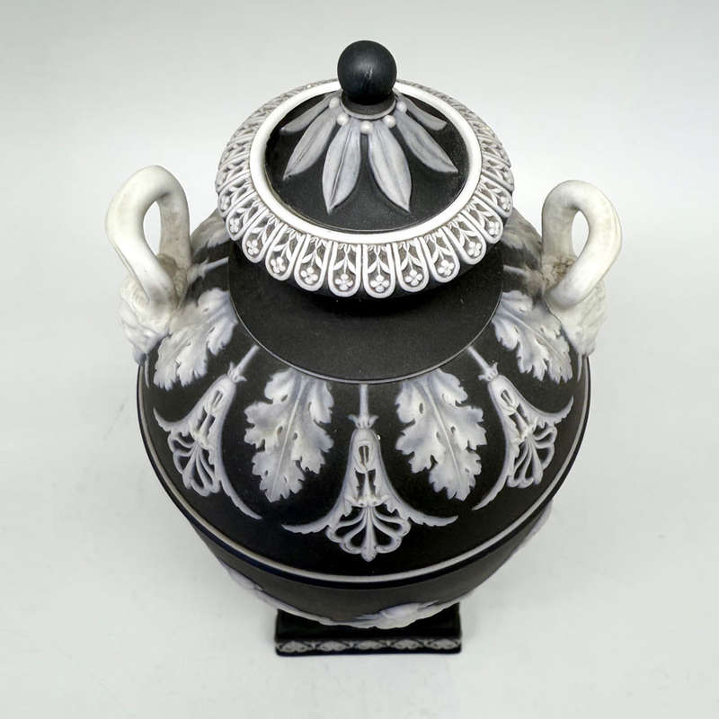 Wedgwood Basalt Dancing Hours Jasperware Urn and Cover