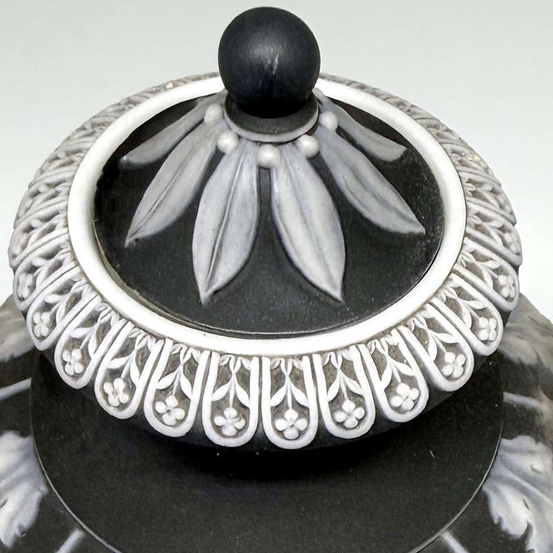 Wedgwood Basalt Dancing Hours Jasperware Urn and Cover