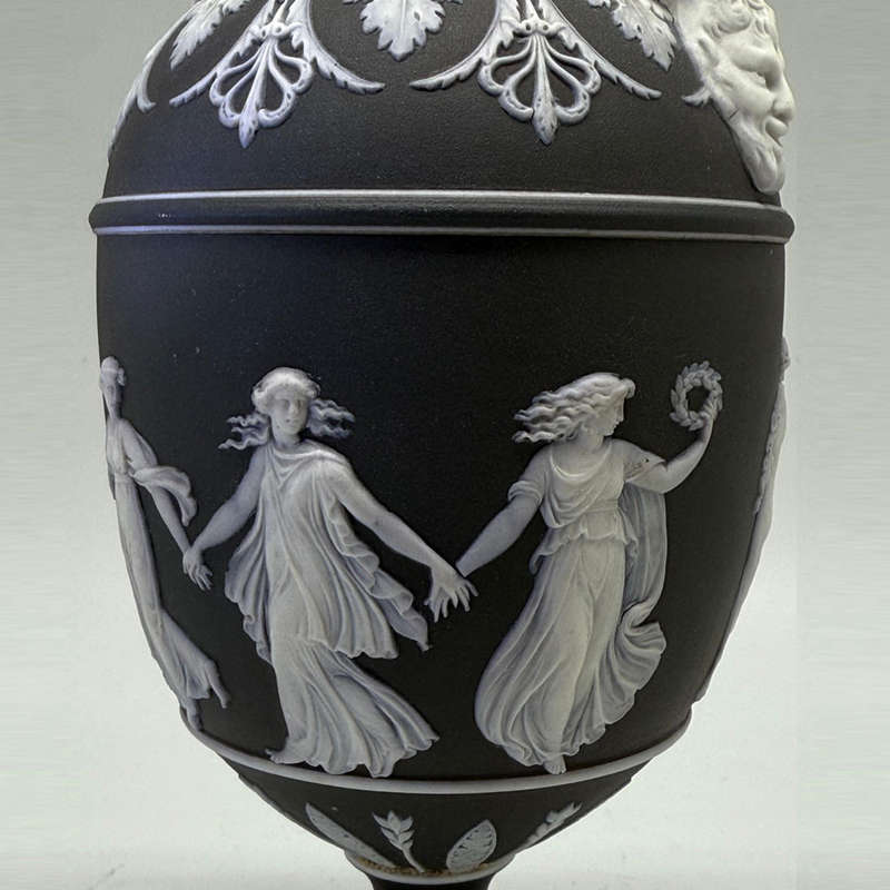 Wedgwood Basalt Dancing Hours Jasperware Urn and Cover