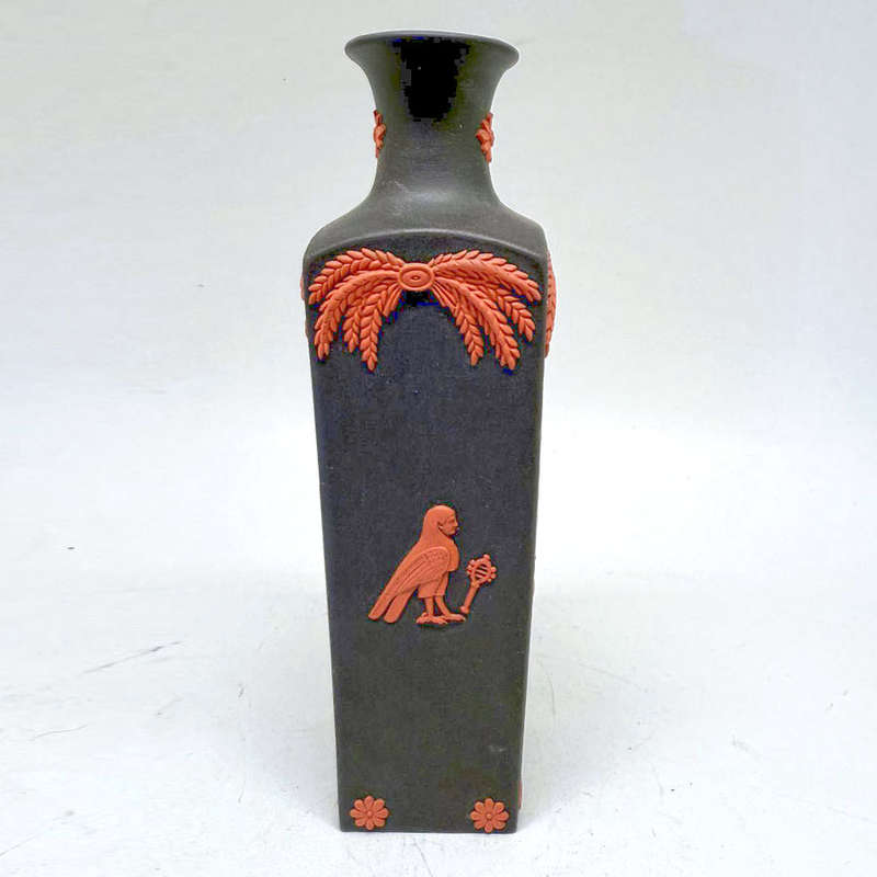 Wedgwood Black Basalt Egyptian Bird Sphinx Vase  20th