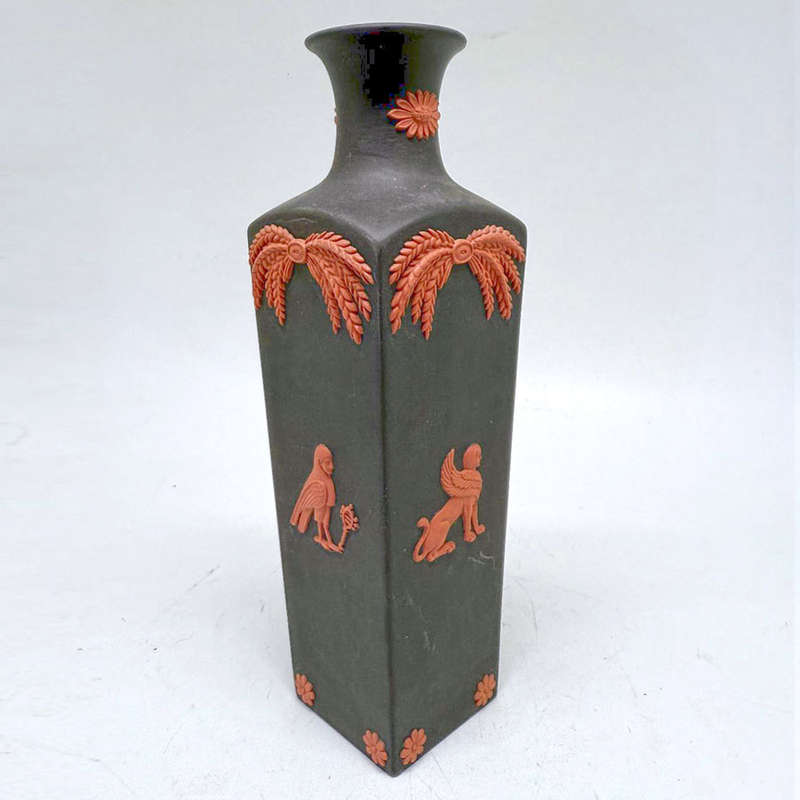 Wedgwood Black Basalt Egyptian Bird Sphinx Vase  20th