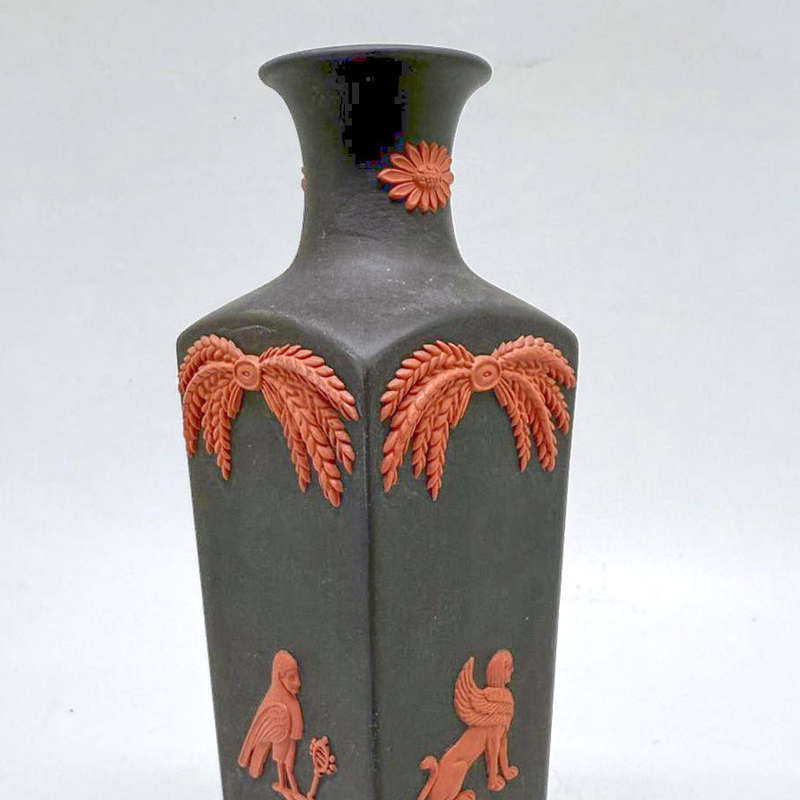 Wedgwood Black Basalt Egyptian Bird Sphinx Vase  20th