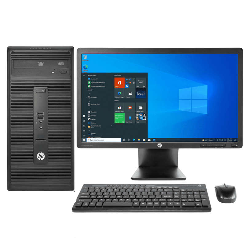 HP 280 G1 Mini Tower Desktop Combo - Intel Core i5-4th Gen, 8GB RAM, 128GB SSD, MS Win10 Pro, HP ...