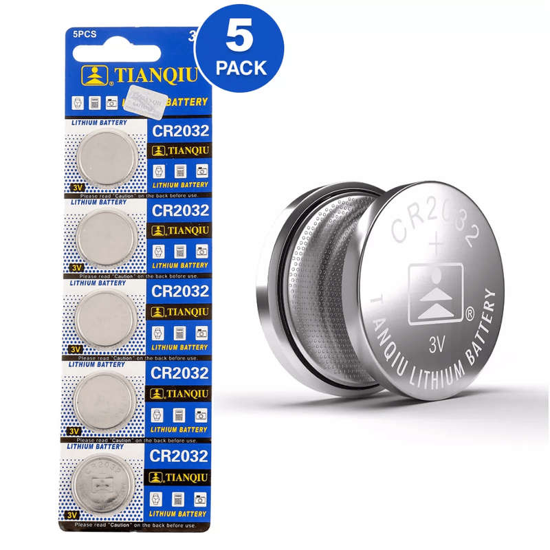 TianQiu CMOS CR2032 3V Button Cell Battery (5 Pack)