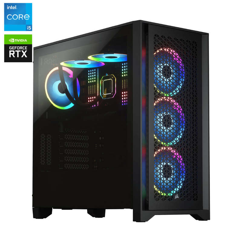 Corsair 4000D Airflow Gaming Desktop PC  12th Gen Intel Core i5-12400 up to 4.40GHz, Corsair V...