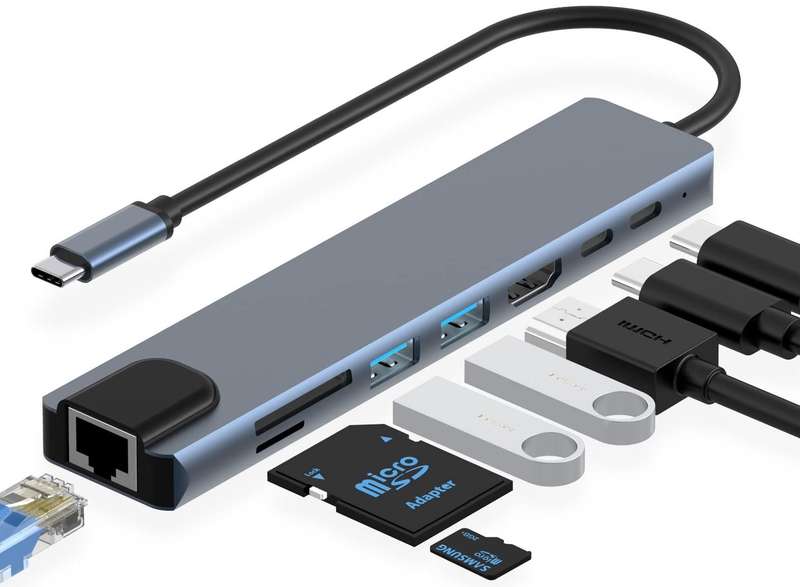USB TYPE C 8 IN 1 DOCK