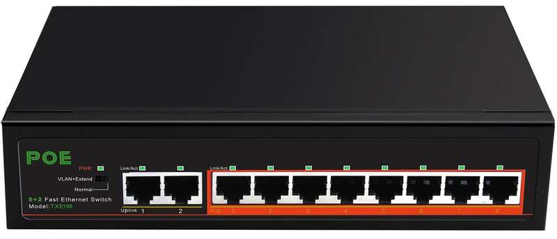 8PORT 10/100 POE+2PORT