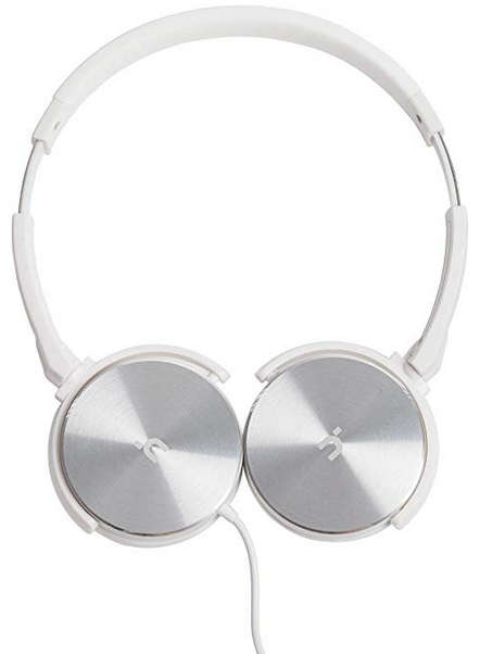 HEADPHONE WITH MIC WHITE AND SILVER