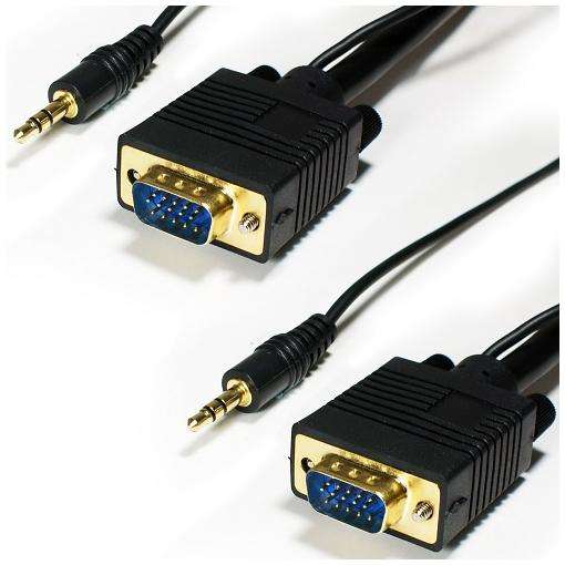 VGA MALE TO MALE W STEREO CAB 1.8M