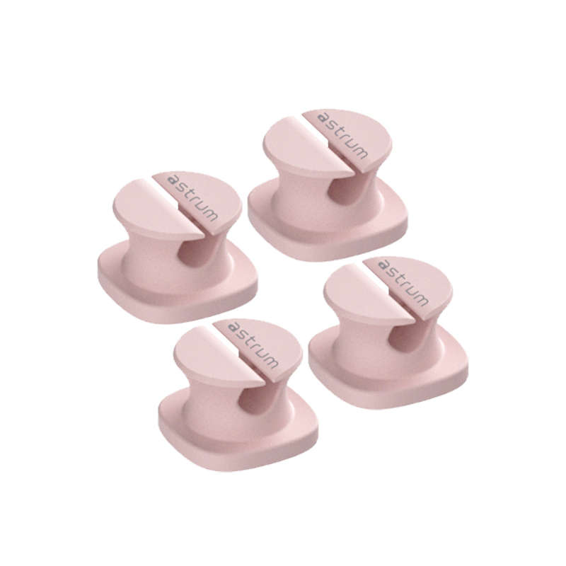 CO060 Mini Cable Organizer Clips - 4 Piece Set for Cable Management-Pink