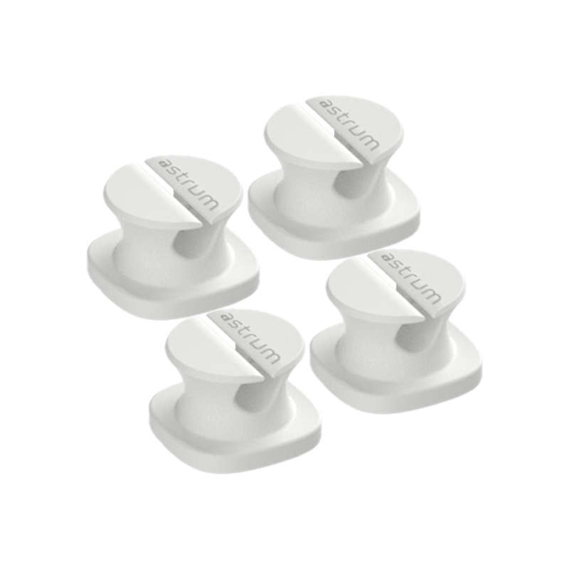 CO060 Mini Cable Organizer Clips - 4 Piece Set for Cable Management-White