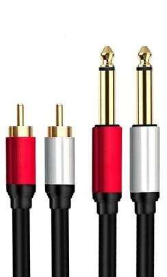 RCA MALE 6.35 MM TO DUAL RCA MALE