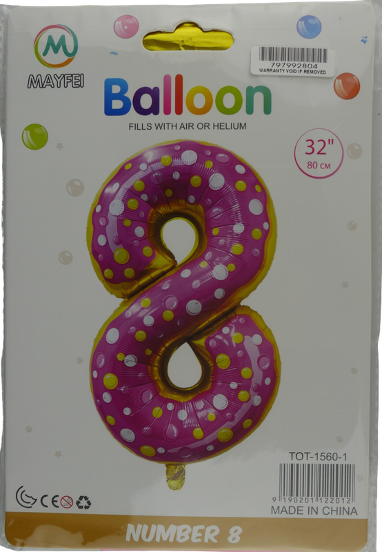Casey 102cm Donut Balloon Number 8