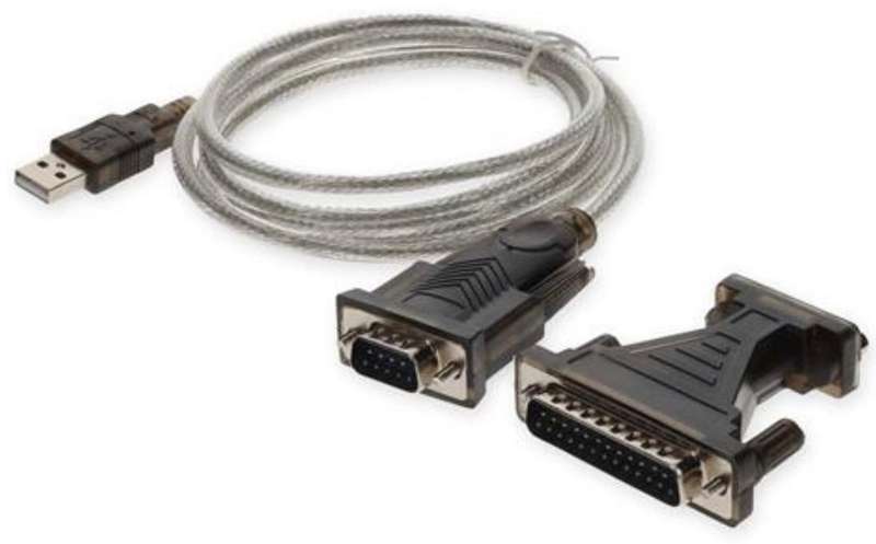 USB TO 9 PIN SERIAL CABLE 1.8M +25PIN