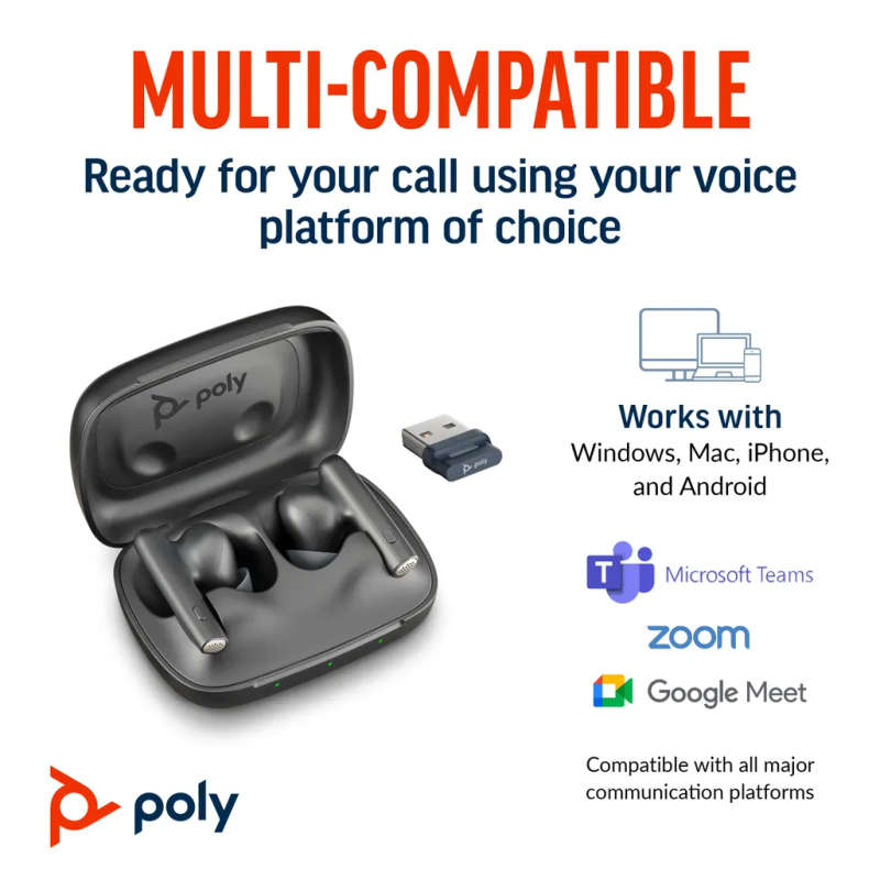 POLY VOYAGER FREE 60 BT HC USB-A BT700D NC EARBUDS