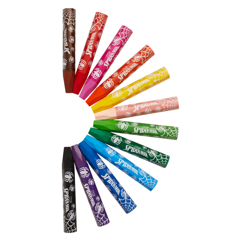 2 Pack Set- Spiderman 12 Oil Pastels Multicolour