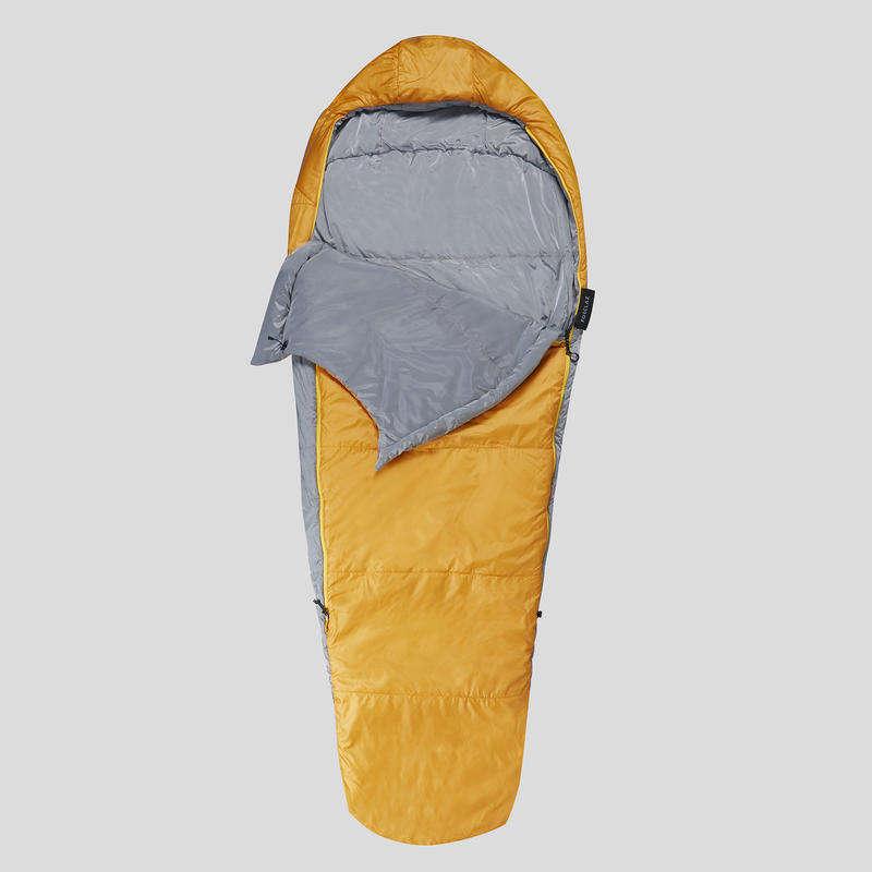Decathlon TREKKING MUMMY PAIRABLE SLEEPING BAG - TREK 500 5°C - WADDING - YELLOW